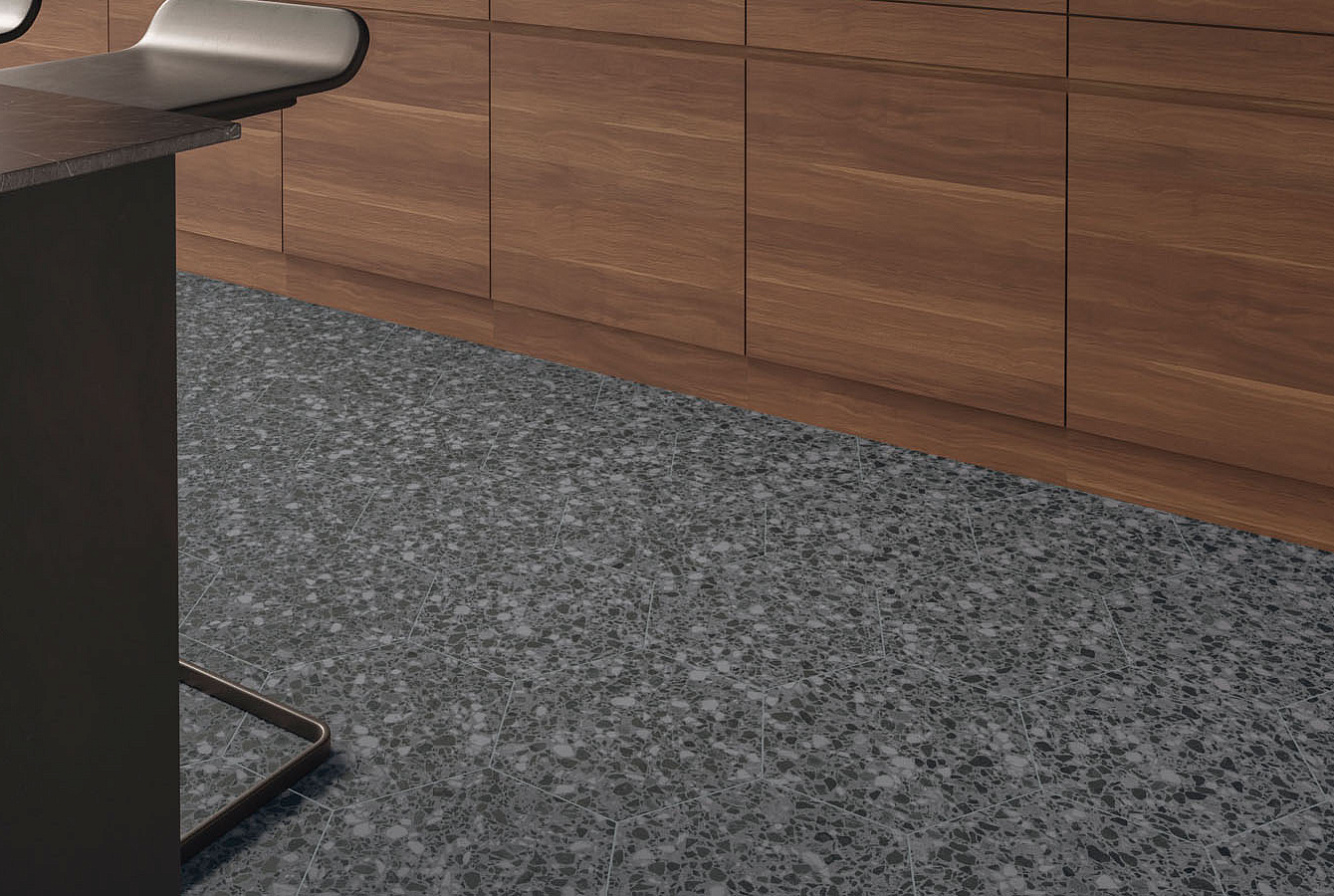 Керамогранит DNA TILES Terrazzo Graphite